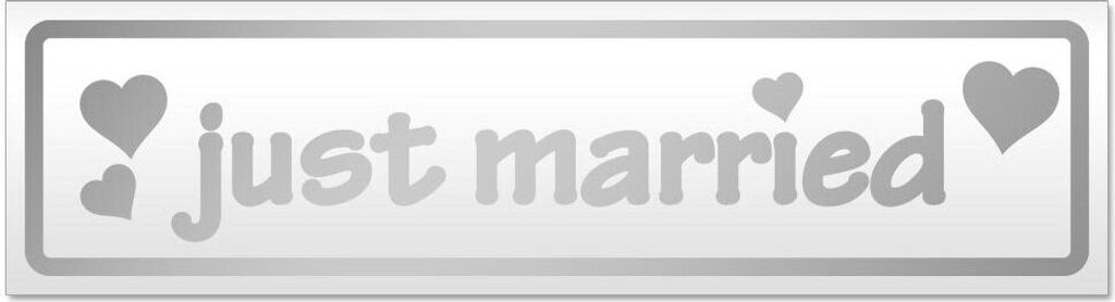 Kiwistar Just Married Magnetschild Schild magnetisch - 30cm Silber - Magnetfolie für Auto PKW Kfz