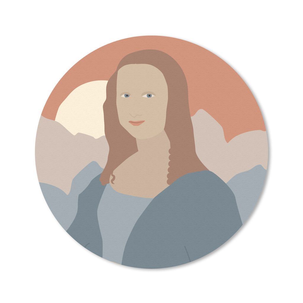MuchoWow Mauspad Mousepad Pastell - Mona Lisa - Sonne 40x40 cm - Mousepads - Maus Mat - Pad - Mausunterlage - Schreibtisch Accessoires