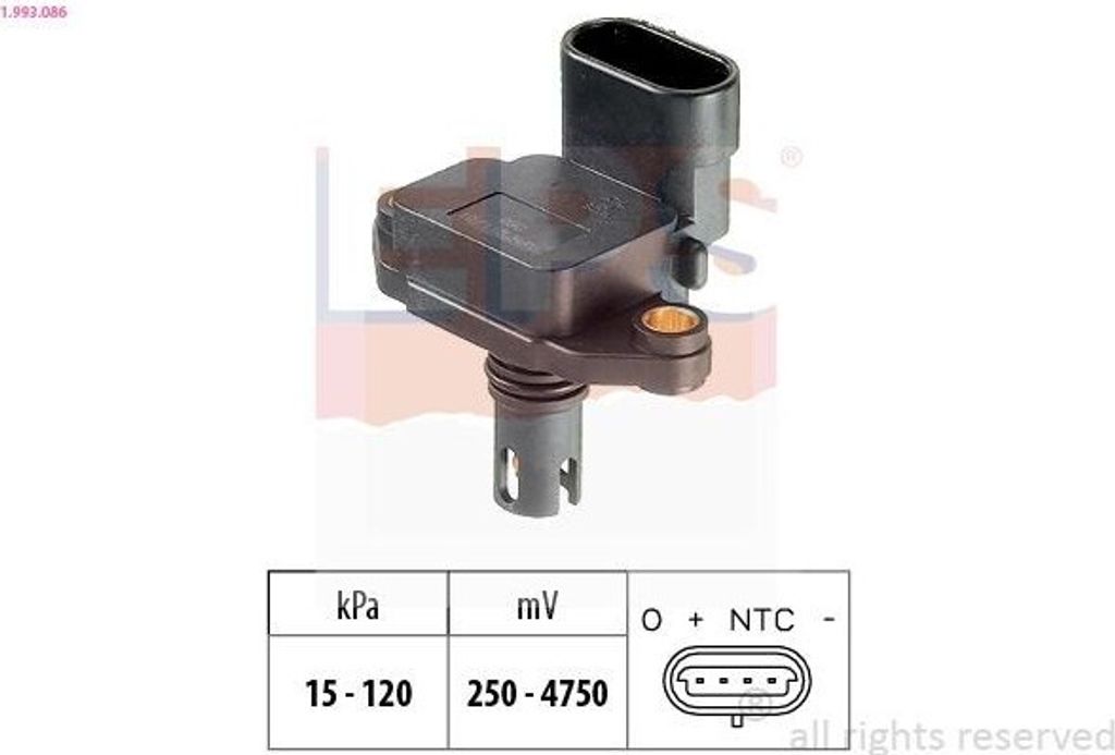 EPS Luftdrucksensor Höhenanpassung 1.993.086 für FORD Fiesta Mk4 Schrägheck (JAS, JBS)