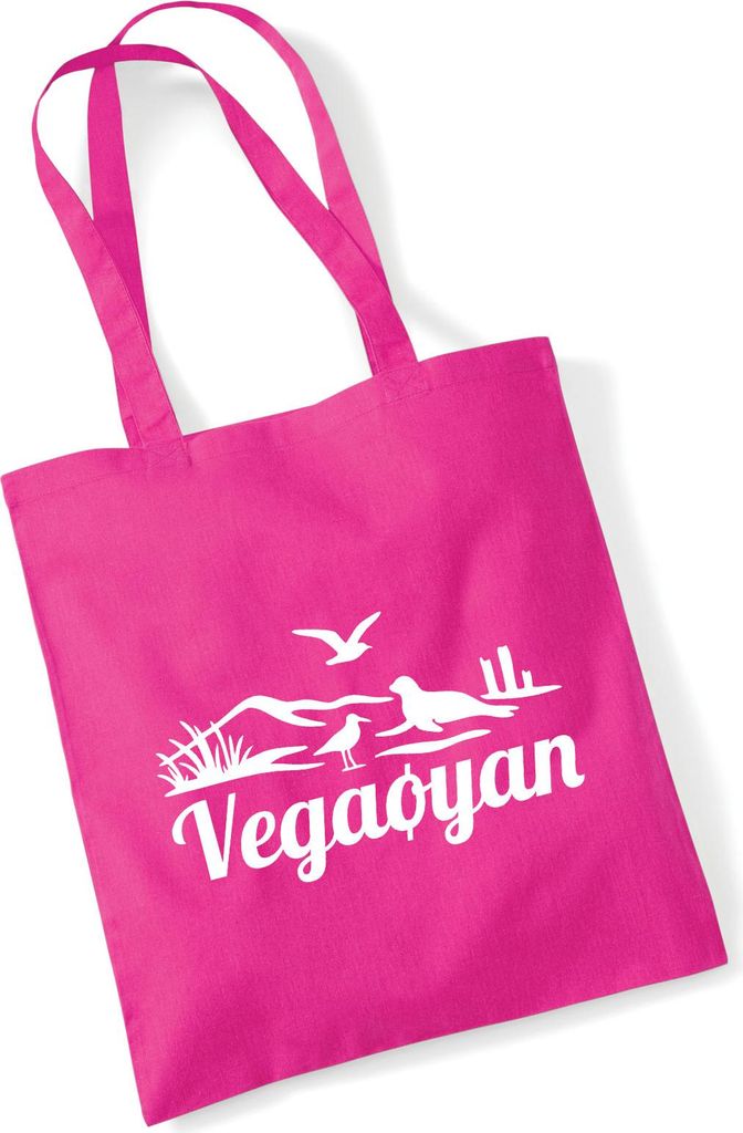 Huuraa Jutebeutel Vegaøyan Norwegen 10 Liter Fuchsia Baumwolle Tasche Geschenkidee