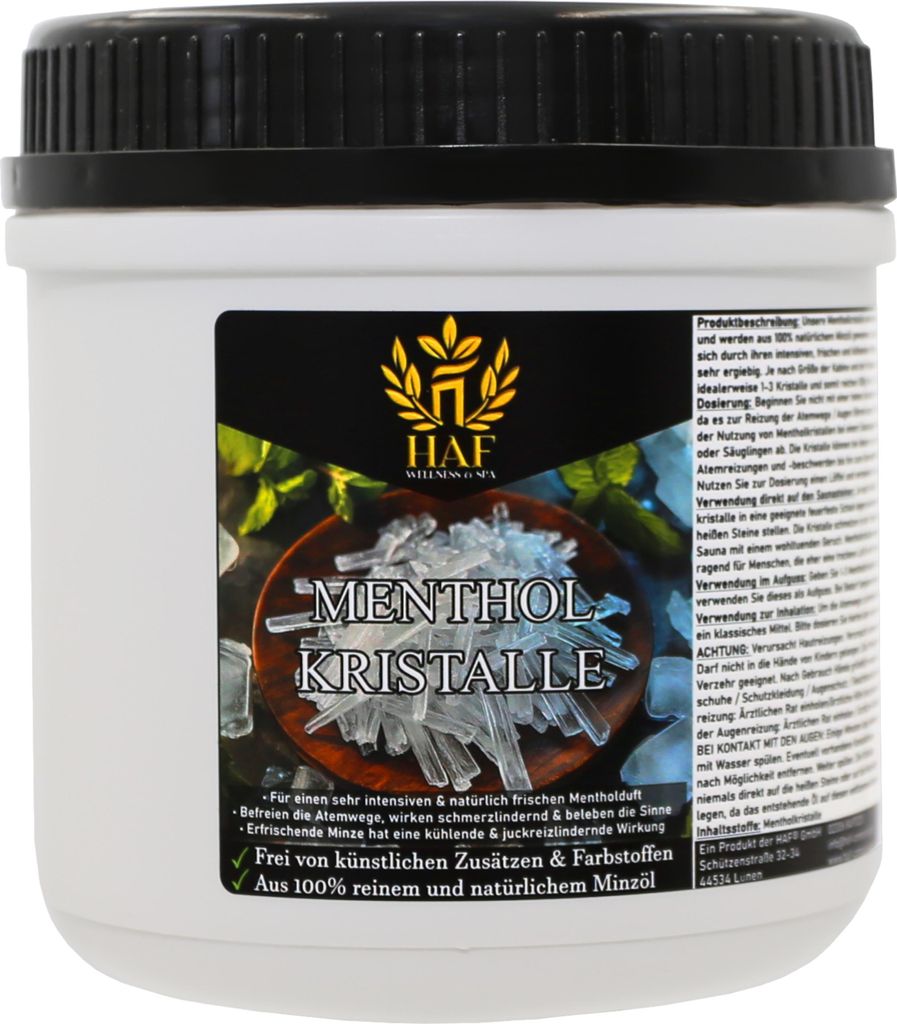 HAF Mentholkristalle 250g in Dose | Saunakristalle aus 100% Produktbild 
