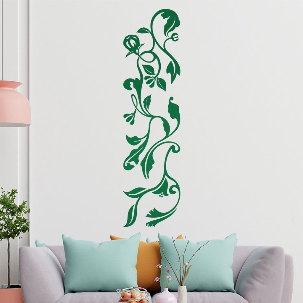 filigranes Blätternornament Wandtattoo in 6 Größen - Wandaufkleber Wall Sticker - Dekoration, Küche, Wohnzimmer, Schlafzimmer, Badezimmer