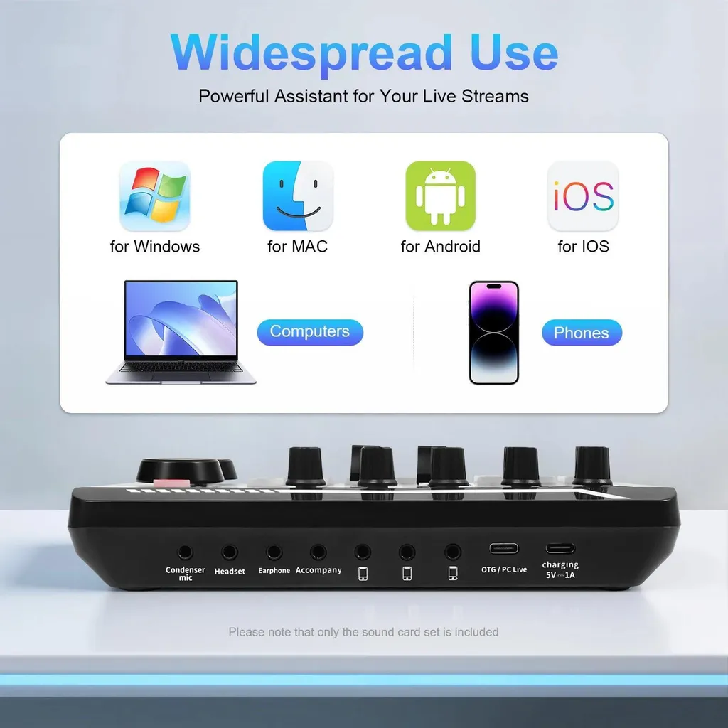 Console de mixage Bluetooth à effets sonores et éclairage LED intégré