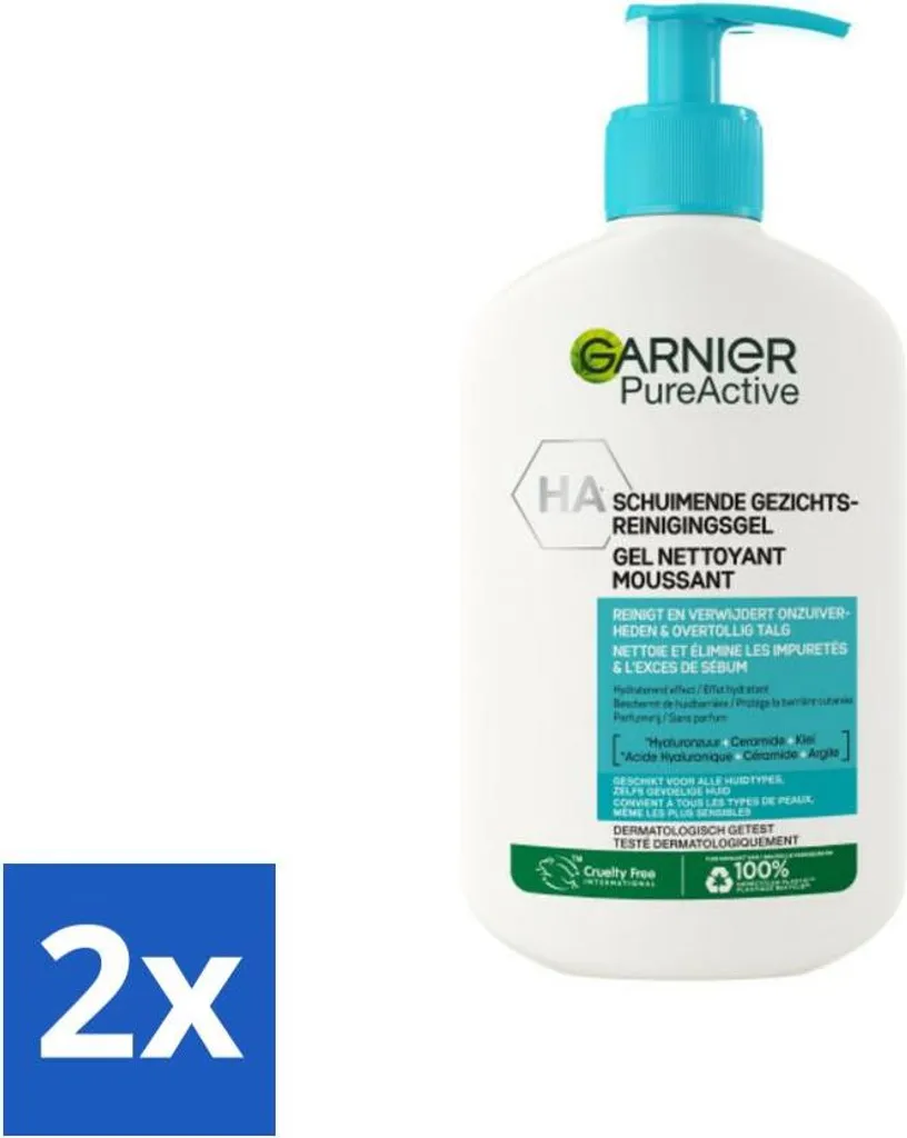 Nettoyant Visage Garnier Pure Active Hydratant 250ml Duo Pack Haute Qualité
