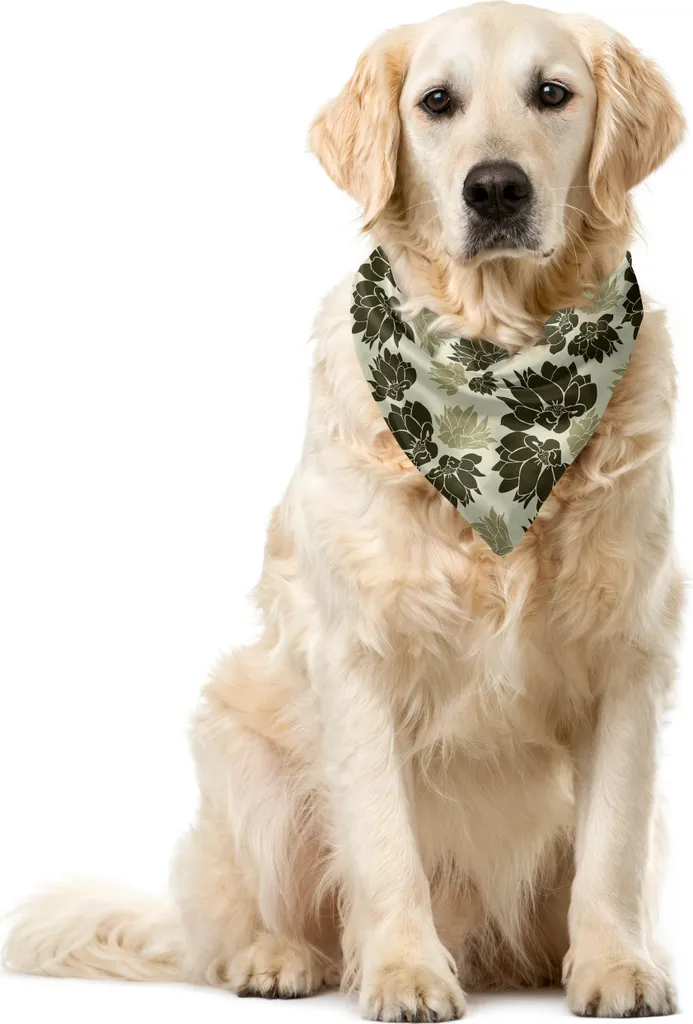 Bandana Protettiva Cani ABAKUHAUS Fiori Antichi 55x55 Tessuto Soft