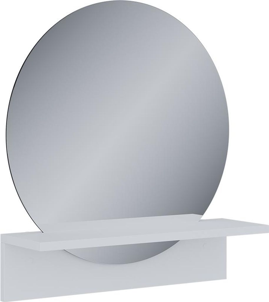 Badezimmerspiegel Vicco Elyra Weiß 50 x 54.5 cm mit Ablage, Produktbild 