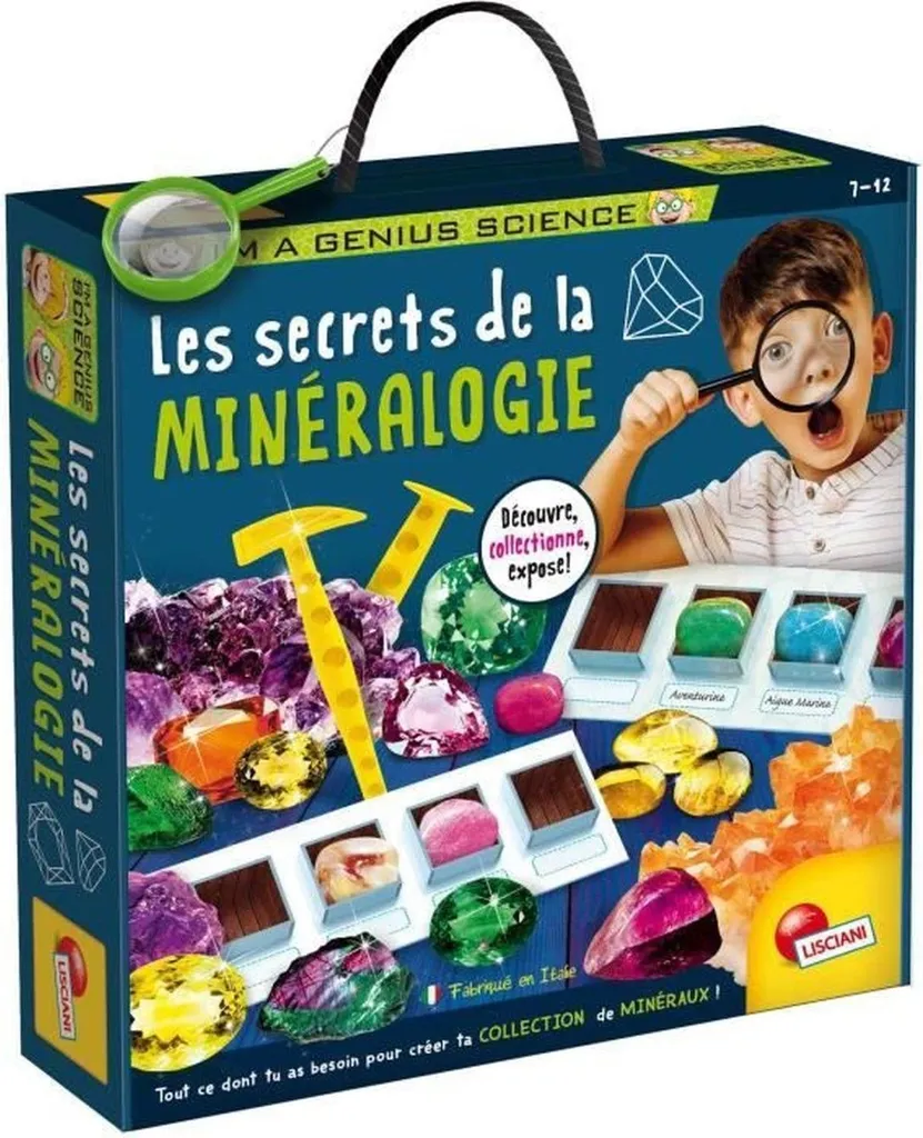 Coffret minéralogique avec pierres précieuses réelles - Qualité Lisciani