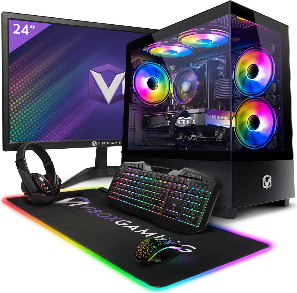 Vibox V-188 Gaming PC Set Komplett - Monitor 23 Zoll - AMD Ryzen 5 5500 4,1 GHz - Nvidia GTX 1660 Super 6 GB - 16 GB RAM - 480 GB SSD - Windows 11 ...