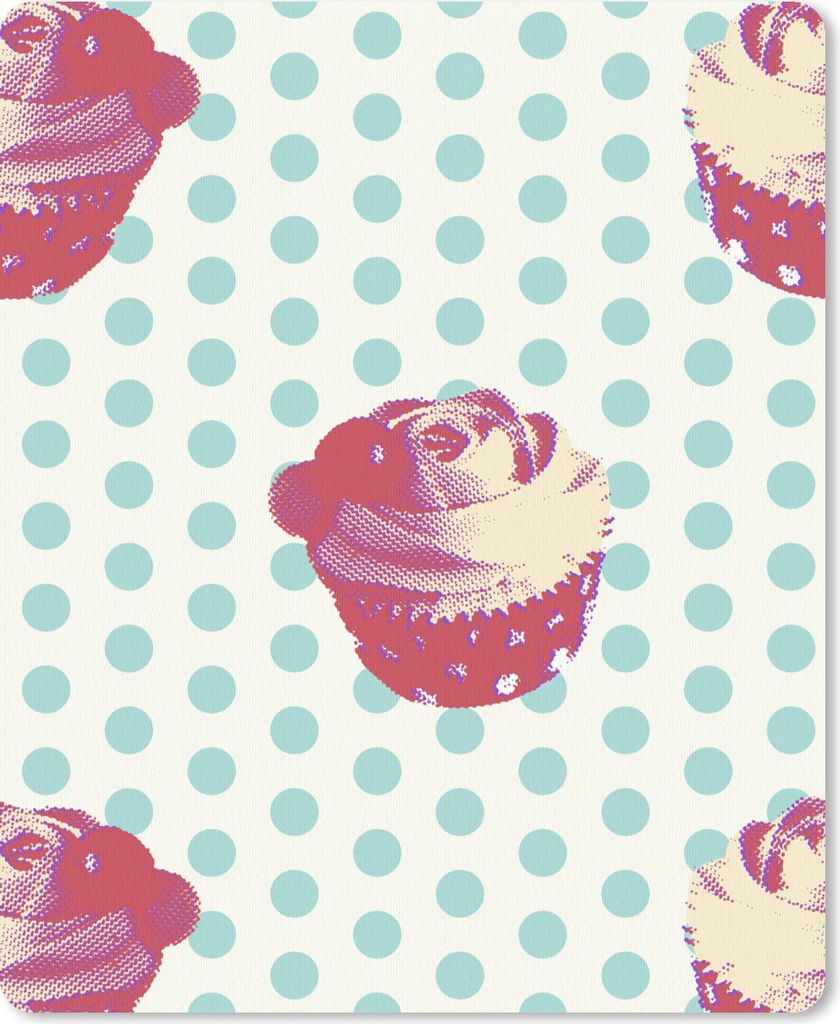 MuchoWow Mauspad Mousepad Muster - Cupcake - Lebensmittel 19x23 cm - Mousepads - Maus Mat - Pad - Mausunterlage - Mauspads - Spielen
