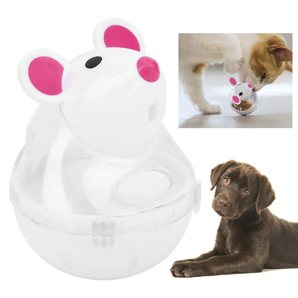 Pet Feeder Topo Interattivo - Dispenser Crocchette Bianco Gatto - 3