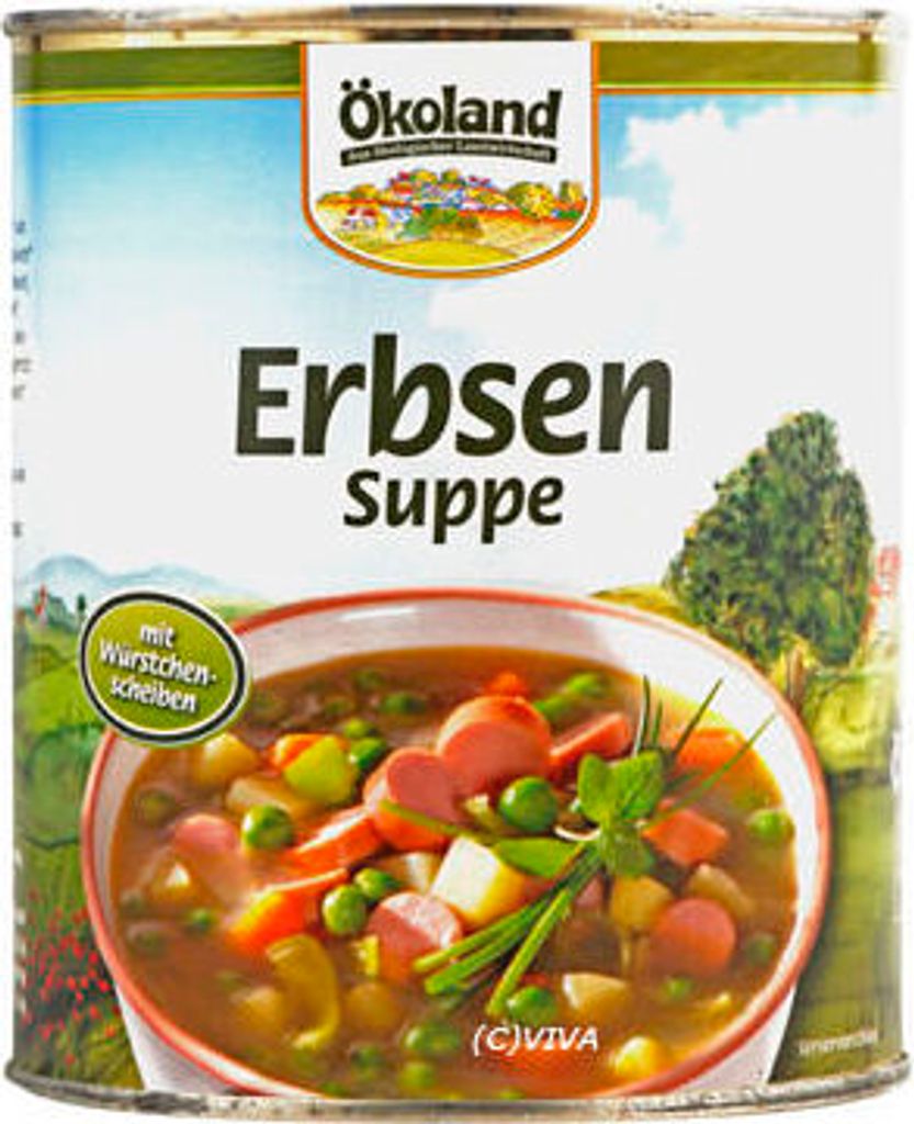 ÖKOLAND Erbsensuppe mit Würstchenscheiben - 800g Produktbild 
