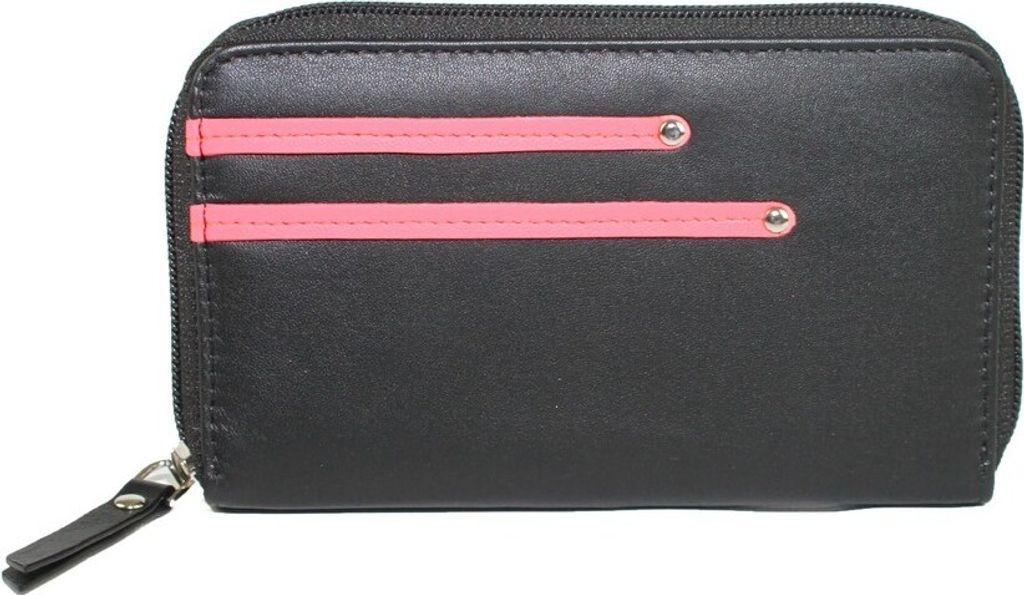 Eastern Counties Leather - "Gia" Leder Brieftasche für Damen EL478 (Einheitsgröße) (Schwarz/Koralle)