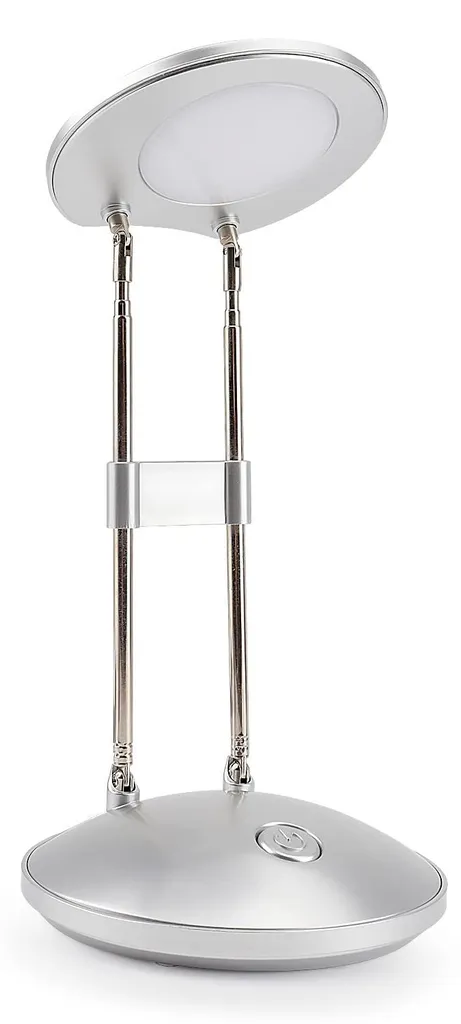 Lampe de lecture LED blanc chaud avec bras flexible et design argenté