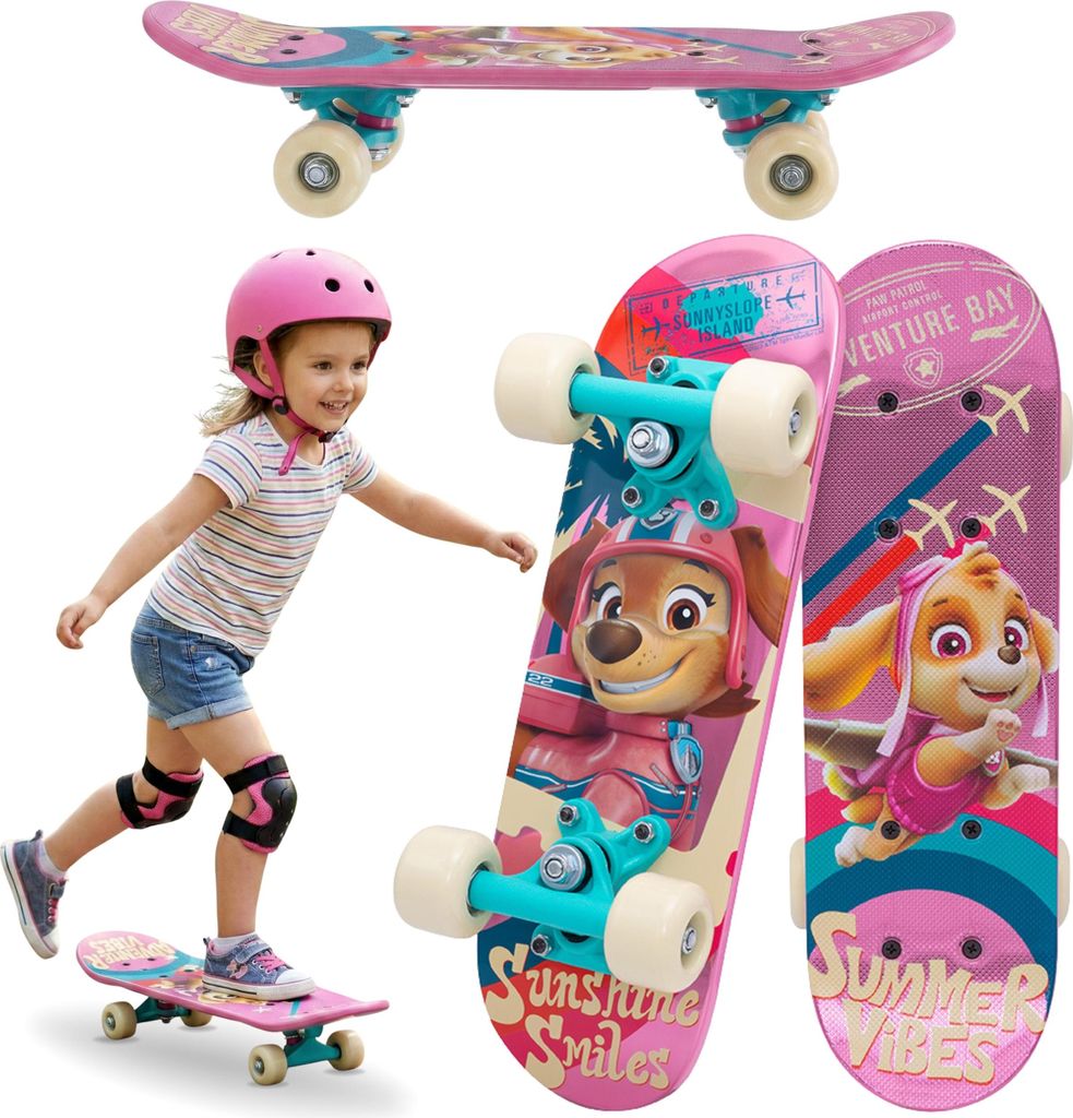 Paw Patrol Kinder-Skateboard 42 cm, rutschfestes Deck, leicht, bis 20 kg belastbar.