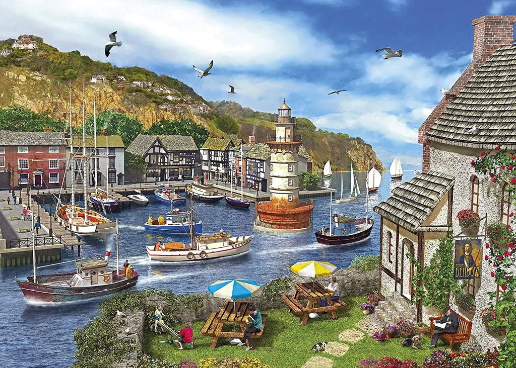 Puzzle 1000 Pièces sans Reflets Lighthouse Bay - Confort Visuel Top