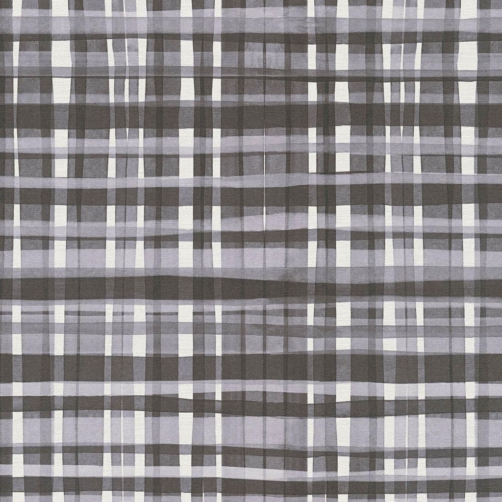 Profhome 782244-GU Grafik Tapete Kariert matt creme schwarz weiß grau 5,33 m2