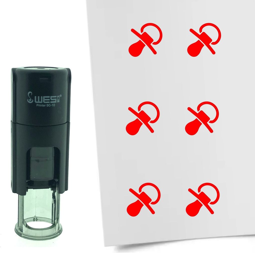 CombiCraft Selbstfärbender Stempel 'Schnuller' in der Farbe Rot, Ø10mm