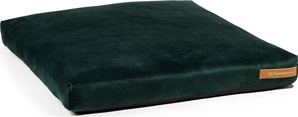 Rexproduct - Soft Hundebett Hundematratze aus Recycling-Stoffen Abnehmbarer Bezug mit Reißverschluss Waschbar Größe XL (70x90 cm) -Dunkelgrün