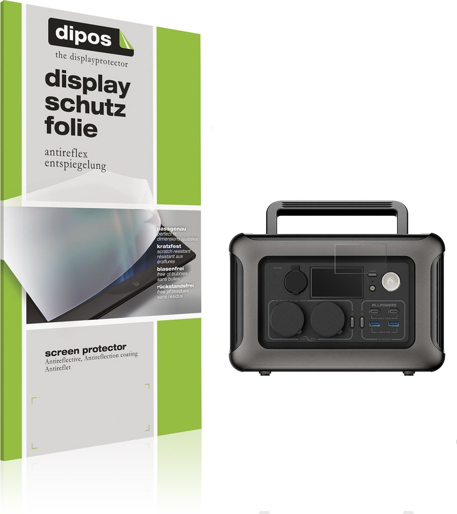 2x Schutzfolie für Allpowers R600 matt Displayschutzfolie Folie Display Schutz dipos