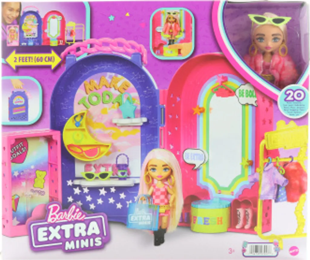 Coffret de Jeu Barbie Extra Minis Boutique pour Créer des Looks Mode