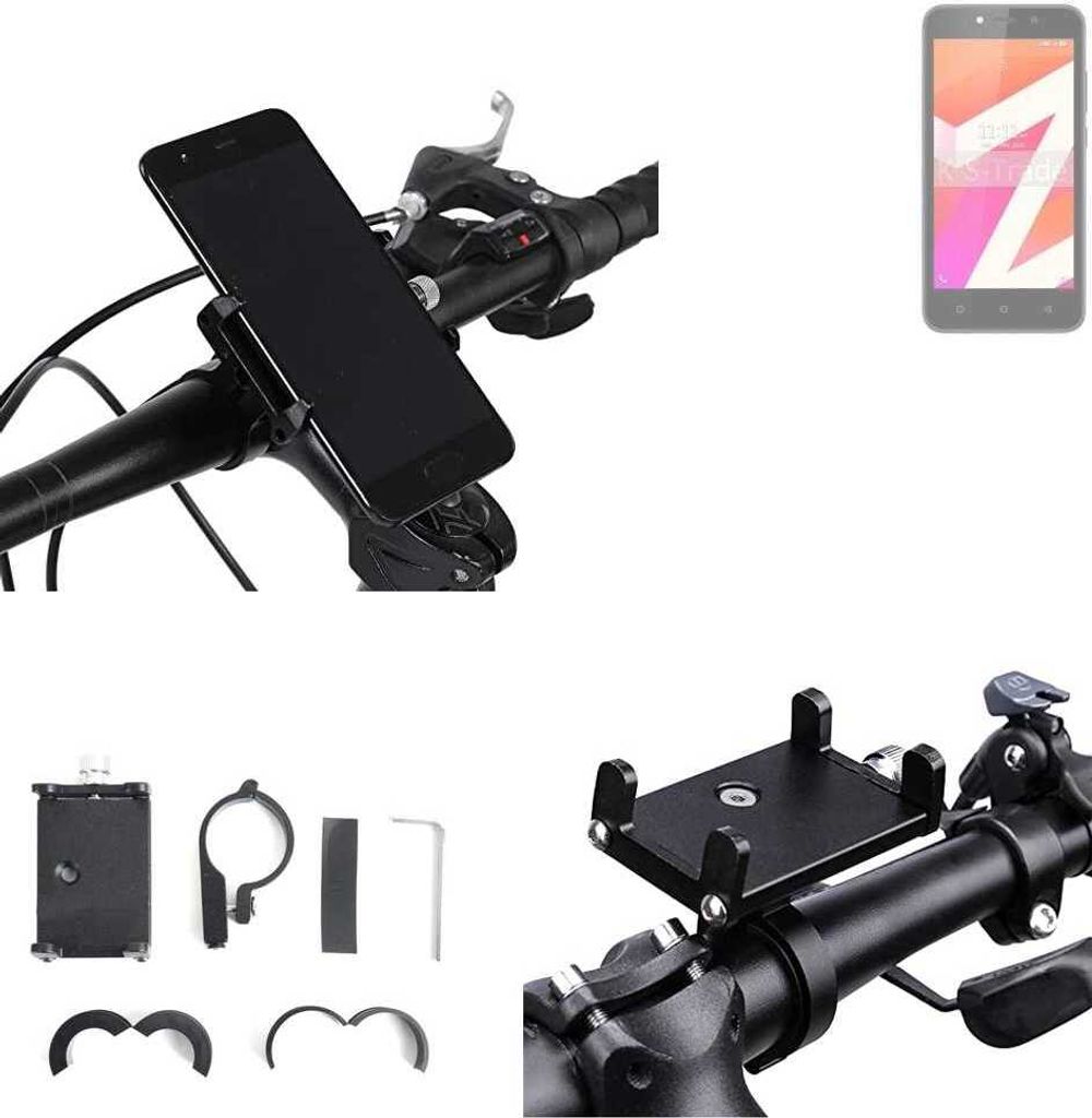 K-S-Trade Handyhalterung für das Fahrrad kompatibel mit Lava Z1s Halter Lenkstange Fahrradhalterung Motorrad Bike Mount Befestigung Smartphone Handy