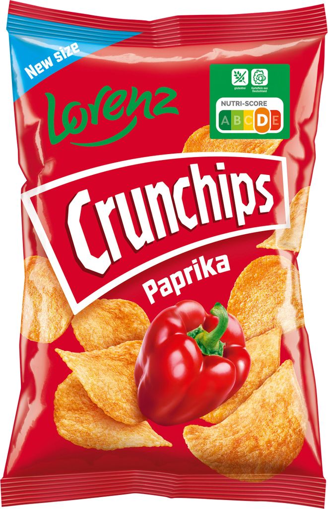 Crunchips Paprika Kartoffel Chips mit Paprika würzung new Produktbild 