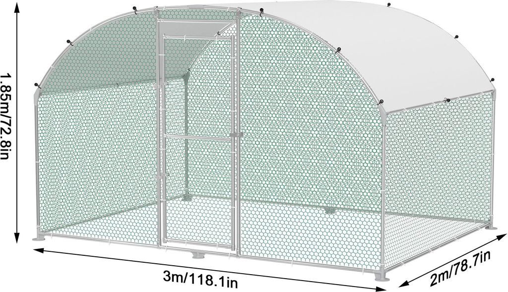 TRMLBE Kurník 3x2 m Volný výběh pro kuřata Oblouková Obrázek produktu 