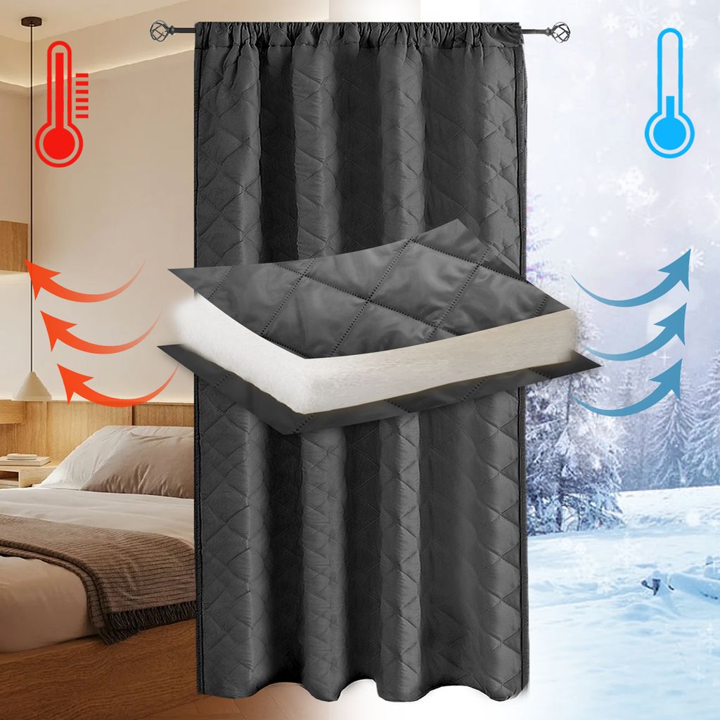 1x Thermovorhang Kälteschutz Kräuselband Fenster Tür Produktbild 2