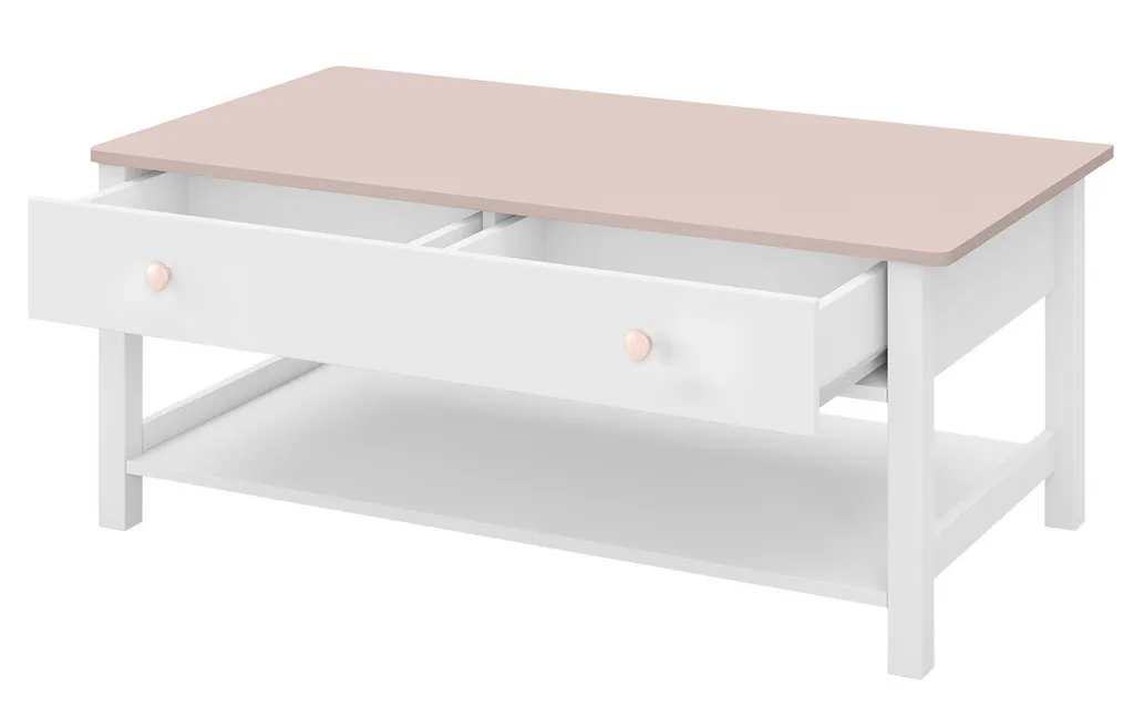 Table basse LEGUAN blanc rose : la solution pour un salon plus lumineux - 2
