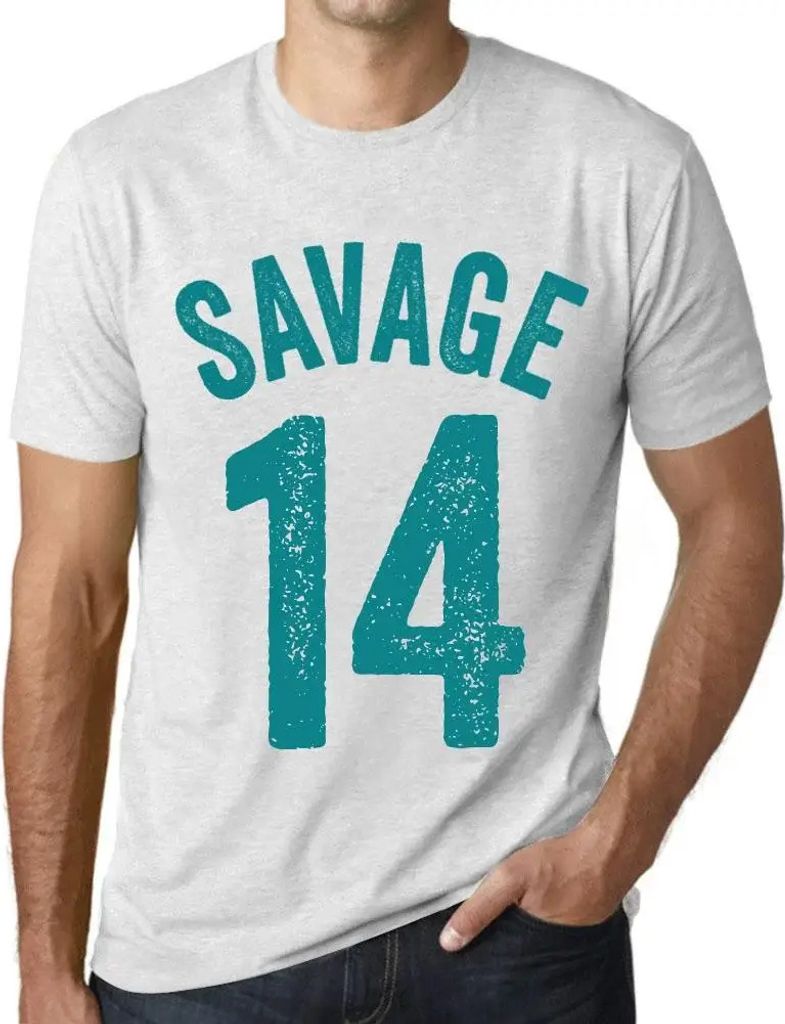 Herren Grafik T-Shirt Savage 14 Geschenk 14. Geburtstag Jahrestag 14 Jahre Jubiläum 14 Jährige Mann Jahrgang 2010 Kurzarm Lustige Druck