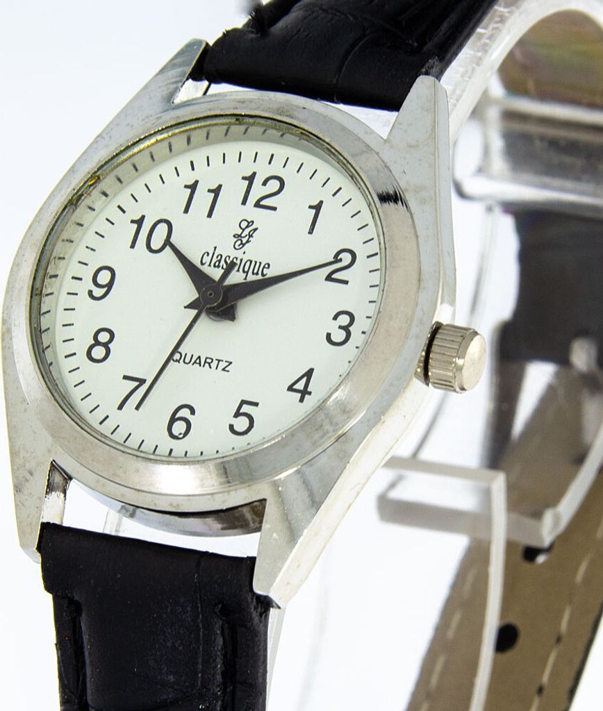 Damenuhr Classique silber schwarz 28mm Produktbild 