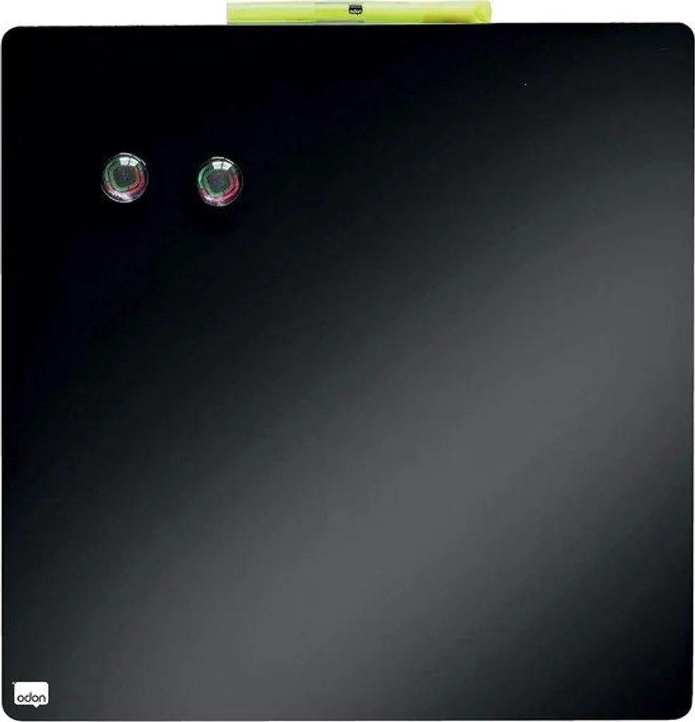 Tableau Magnétique Carré 36cm Cadre Noir Surface Effaçable Haute Qualité