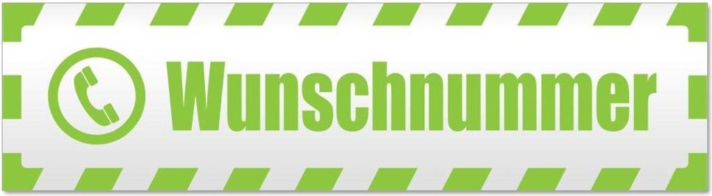Kiwistar Wunschnummer gestreift Magnetschild Schild magnetisch - 45cm Lindgrün - Magnetfolie für Auto PKW Kfz