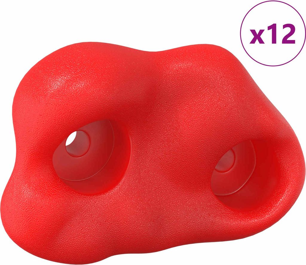 vidaXL Klettergriff 12 pcs Rot 100 x 67 x 43 mm PP