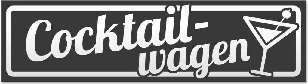 Kiwistar - Autoaufkleber - Dunkelgrau - 60 x 16 cm - Cocktailwagen mit Glas invertiert - Hinweis Aufkleber Sticker für Auto, Kfz, Fahrrad, PKW, LKW