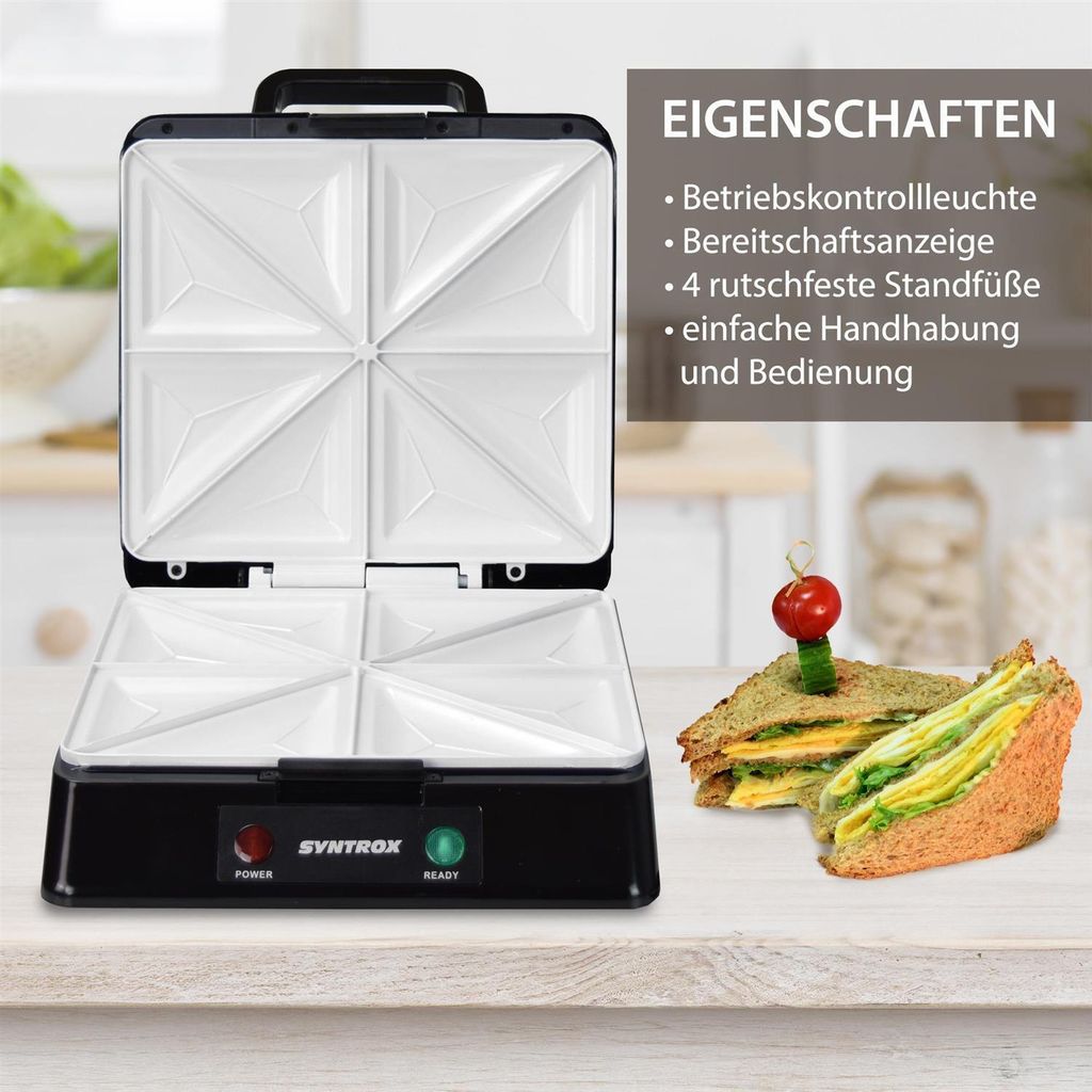 Syntrox Germany Sandwich Maker XXL mit Keramikplatten - 4 Produktbild 3