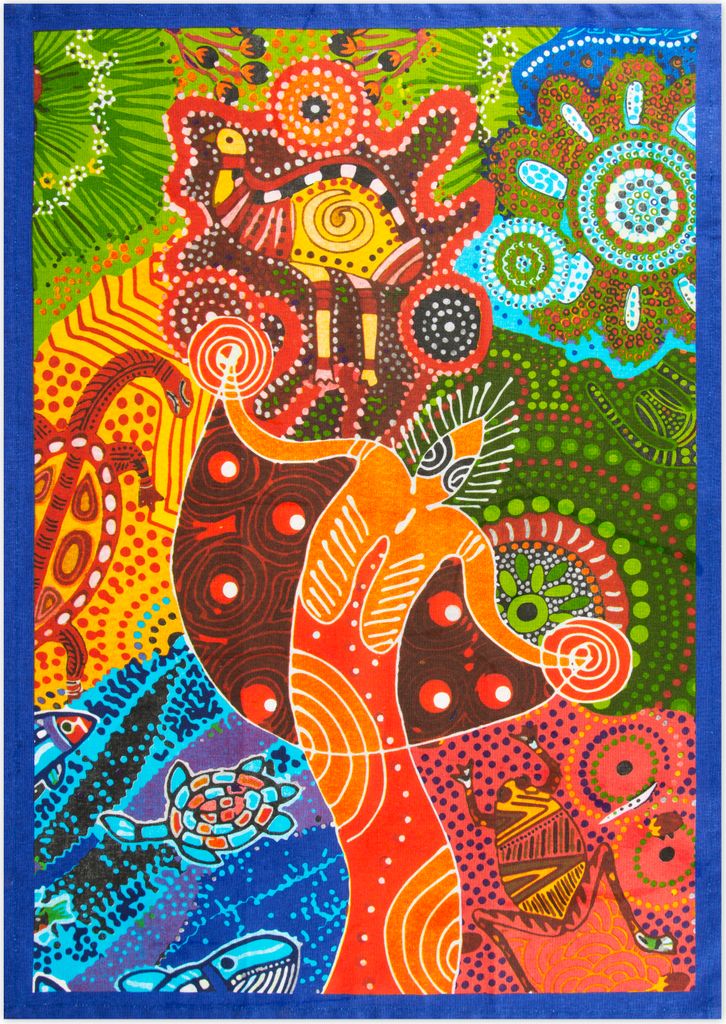 Excelsa geschirrtuch Aboriginal baumwolle 50x70 cm bunt