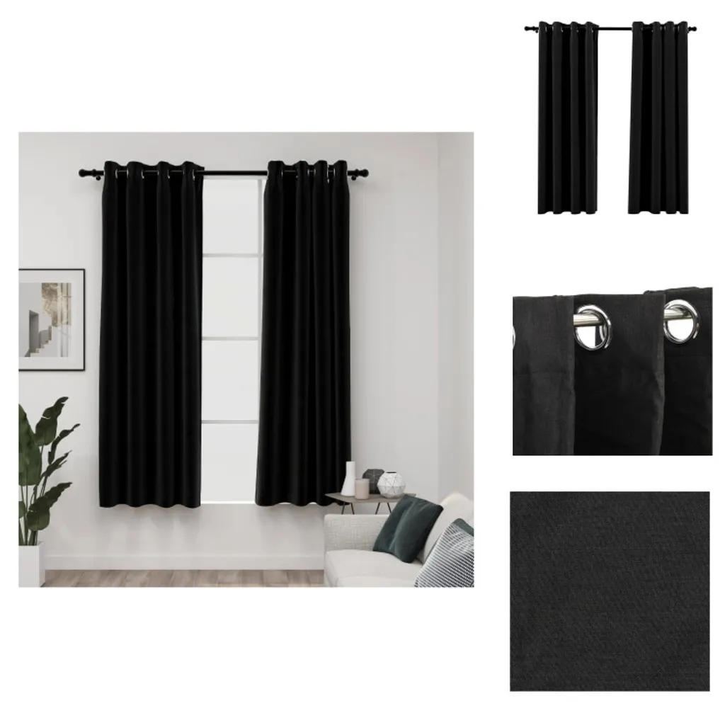 2x Tende Oscuranti vidaXL Antracite 140x175 cm Effetto Lino