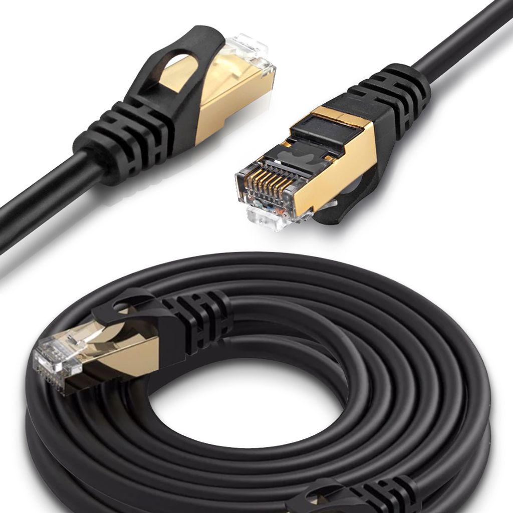 Cat7 Netzwerkkabel Patchkabel Cat6A Cat6 Cat5 LAN Internet 5m Verlegekabel Kabel