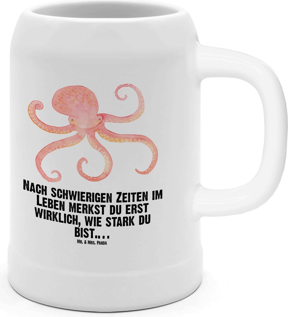 Mr. & Mrs. Panda Seidel Tintenfisch - Weiß - Geschenk, Wasser, Meerestier, Tiere, Humpen, Bier, Steinkrug, Krug, Krake, Ozean, Meer, Tonkrug