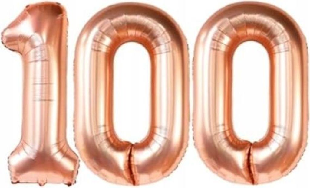 Balon Urodzinowy 100 Lat Każda Cyfra 100Cm Foliowy Różowe Zdjęcie produktu 