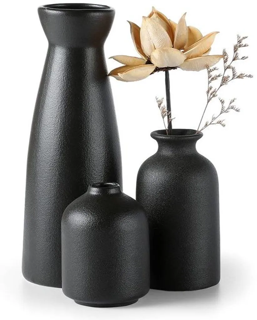 Vase en Céramique Blanc Ensemble de 3 Pièces Style Cottage Moderne