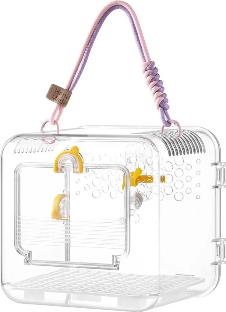 INF Cage de Transport Portable pour Oiseaux avec Vision Panoramique