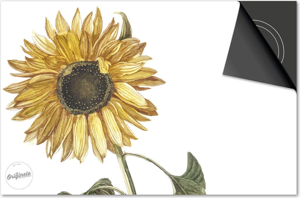Induktionsschutz 81x52 - abdeckplatte Induktion matt- Dietrix Kochfeldschutz- DELUXE - Botanical - Sonnenblume