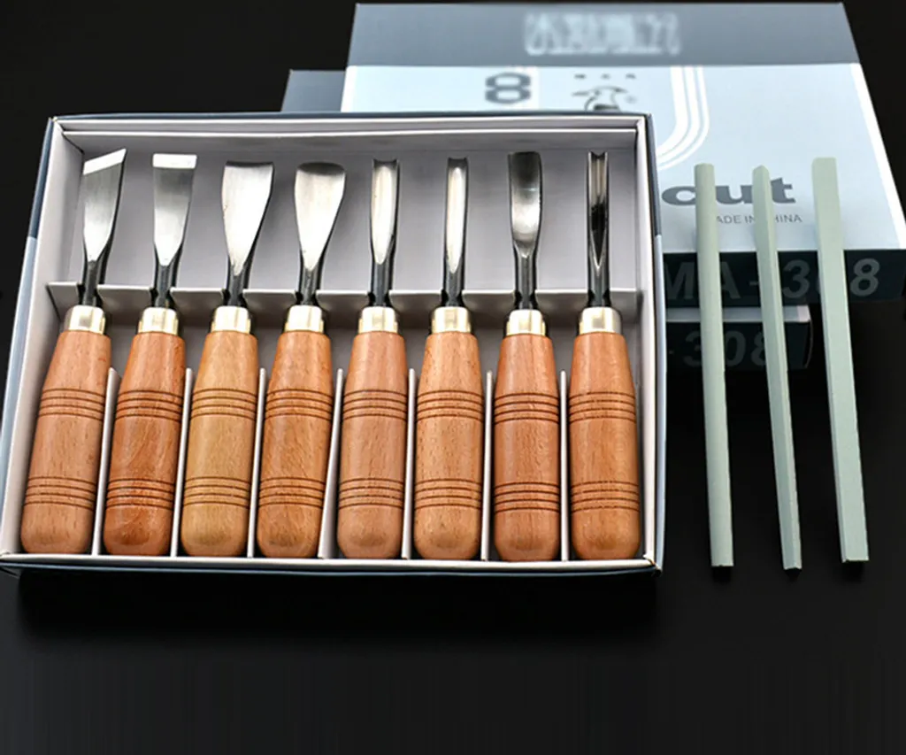 Set 8 Outils Sculpture Bois pour Finition Précise et Détail de Gravure - 5