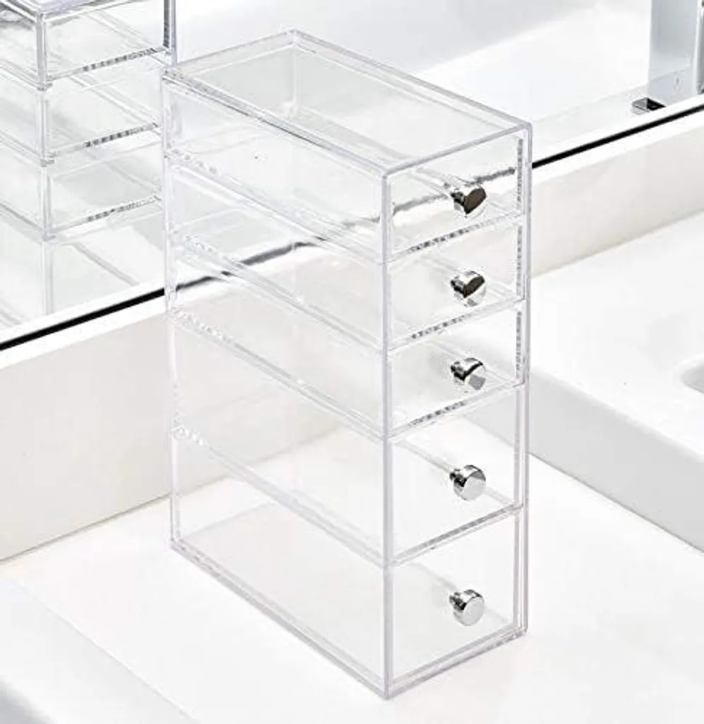 Petit format et 5 tiroirs : tour de rangement transparente iDesign - 4