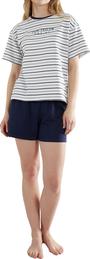 TOM TAILOR Damen Shorty blau quergestreift Größe: 36