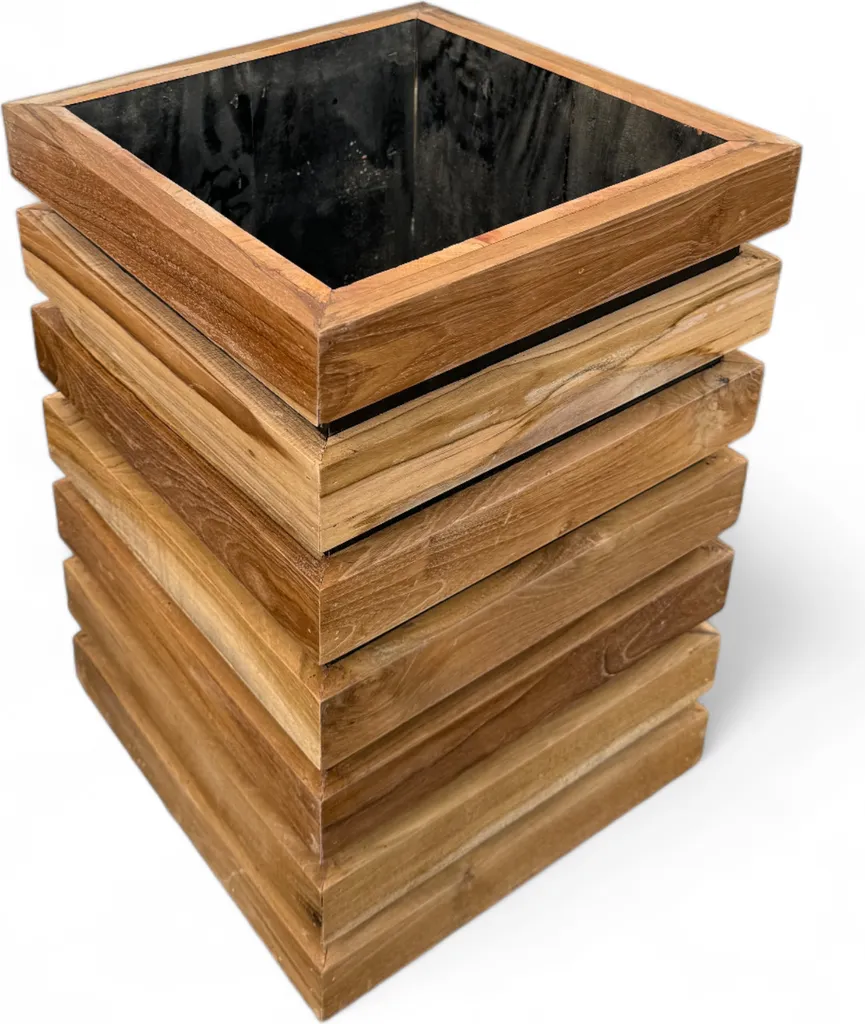 Bac à fleurs en bois pour balcon - Jardinière rectangulaire lattes 40cm