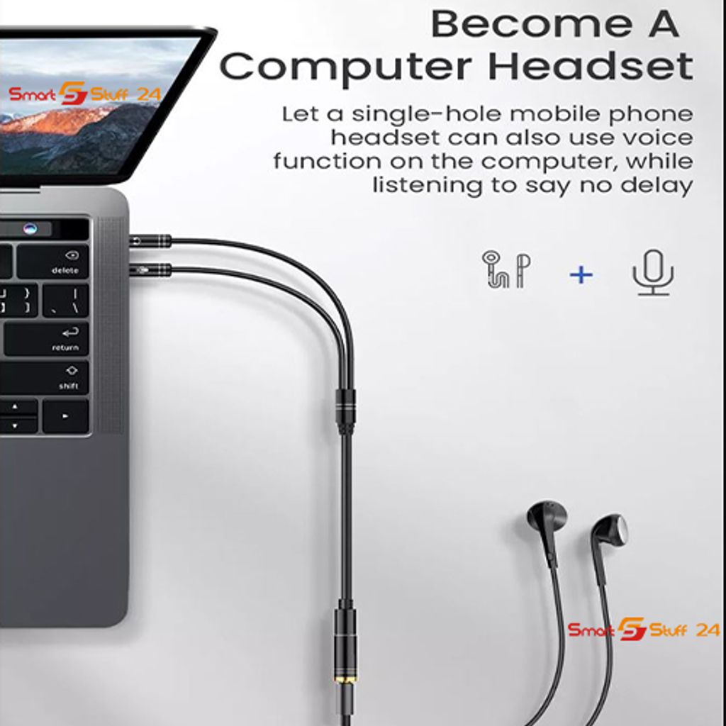 SSF24 Splitter Audio Kabel Y Adapter Headset 3.5mm Klinke Produktbild 4