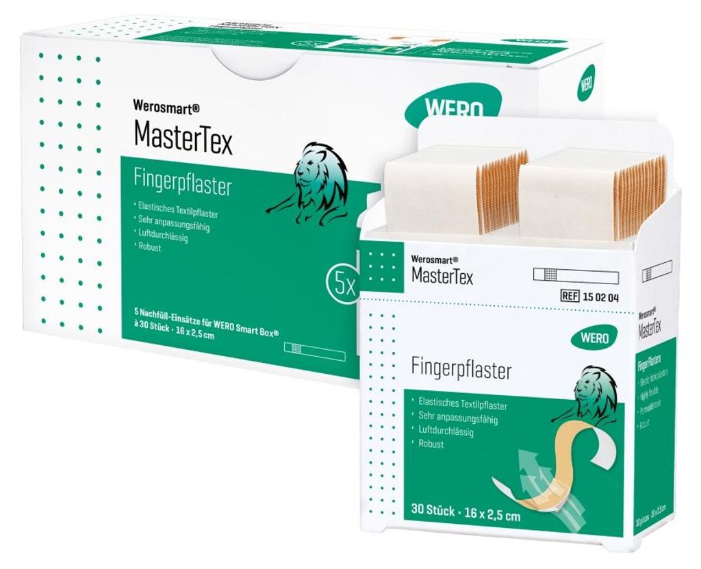 MasterTex Fingerpflaster, 16 x 2,5 cm, 5 x 30 Stück Produktbild 